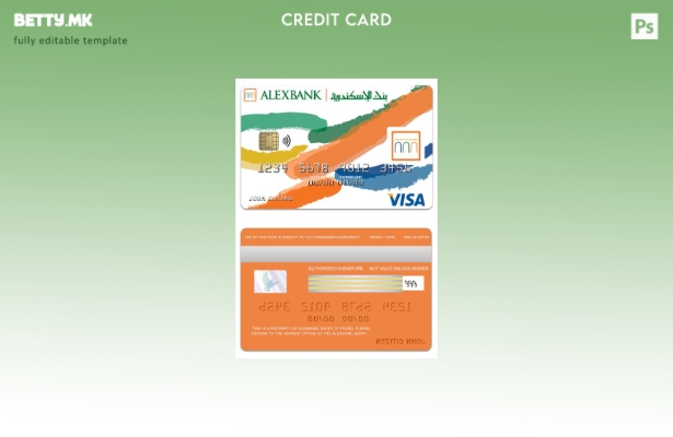 Модерен стил на Египет Алексбанк виза инспирира шаблон за кредитна картичка